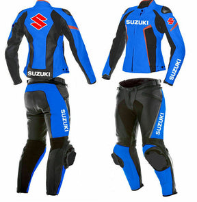 SUZUKI MOTOGP MOTORCYCLE LEATHER RACING BIKER SUIT