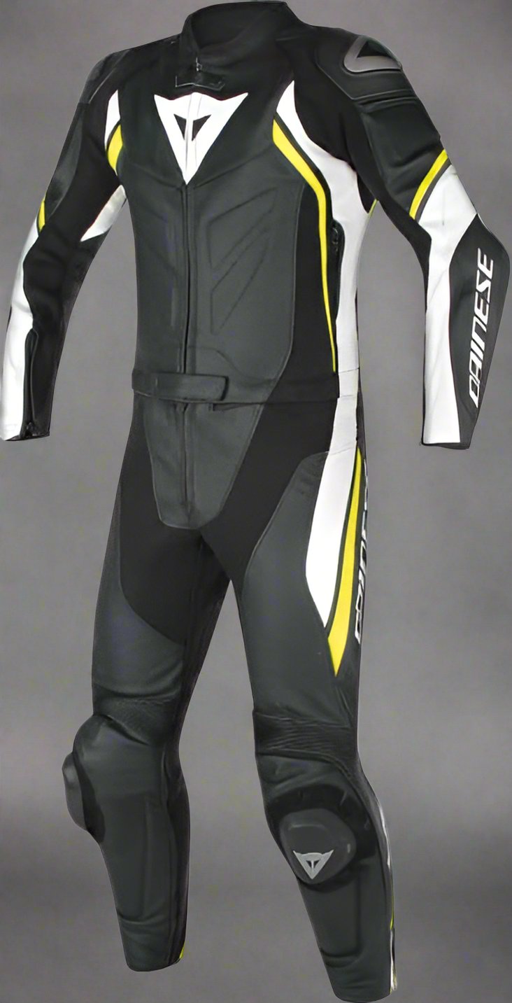 Custom Design Avro D2 Black Neon-Yellow Motorcycle Leather Racing Suit