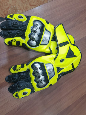 VR46 Motorcycle Leather Racing Gloves Motorbike Riding Gloves On-Off Road Biker Gloves