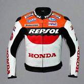 REPSOL TEAM RACING MOTORCYCLE LEATHER RACING JACKET BIKE RIDING LEATHER JACKET WITH A HUMP FRONT