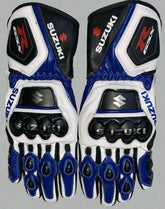 Suzuki GSXR Motorcycle Leather Racing Gloves Motorbike Riding Gloves All Sizes