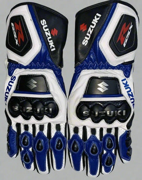 Suzuki GSXR Motorcycle Leather Racing Gloves Motorbike Riding Gloves All Sizes