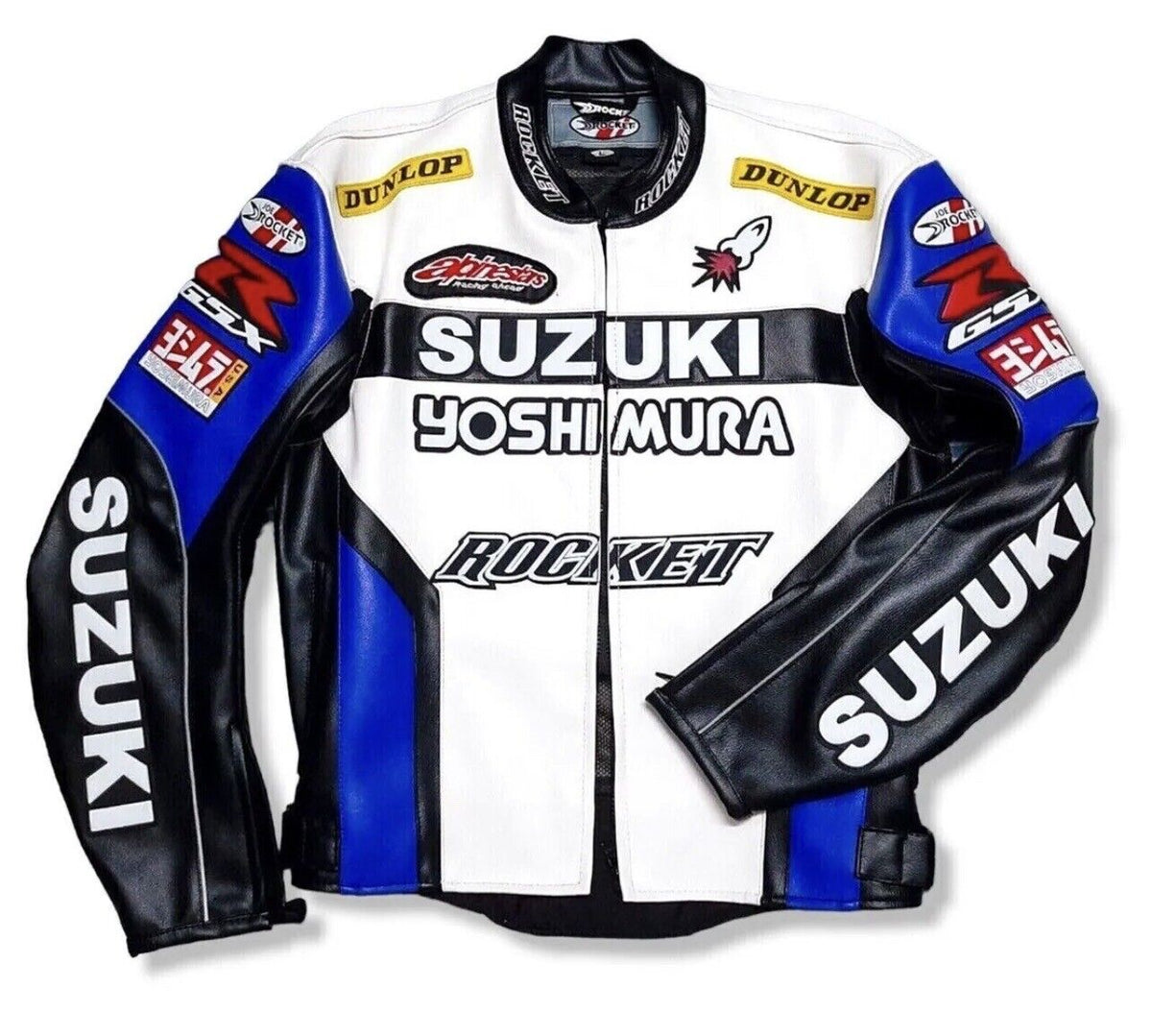 Suzuki Rocket GSXR Motorcycle Leather Racing Jacket Motorbike Leather Jacket Biker Jacket Front