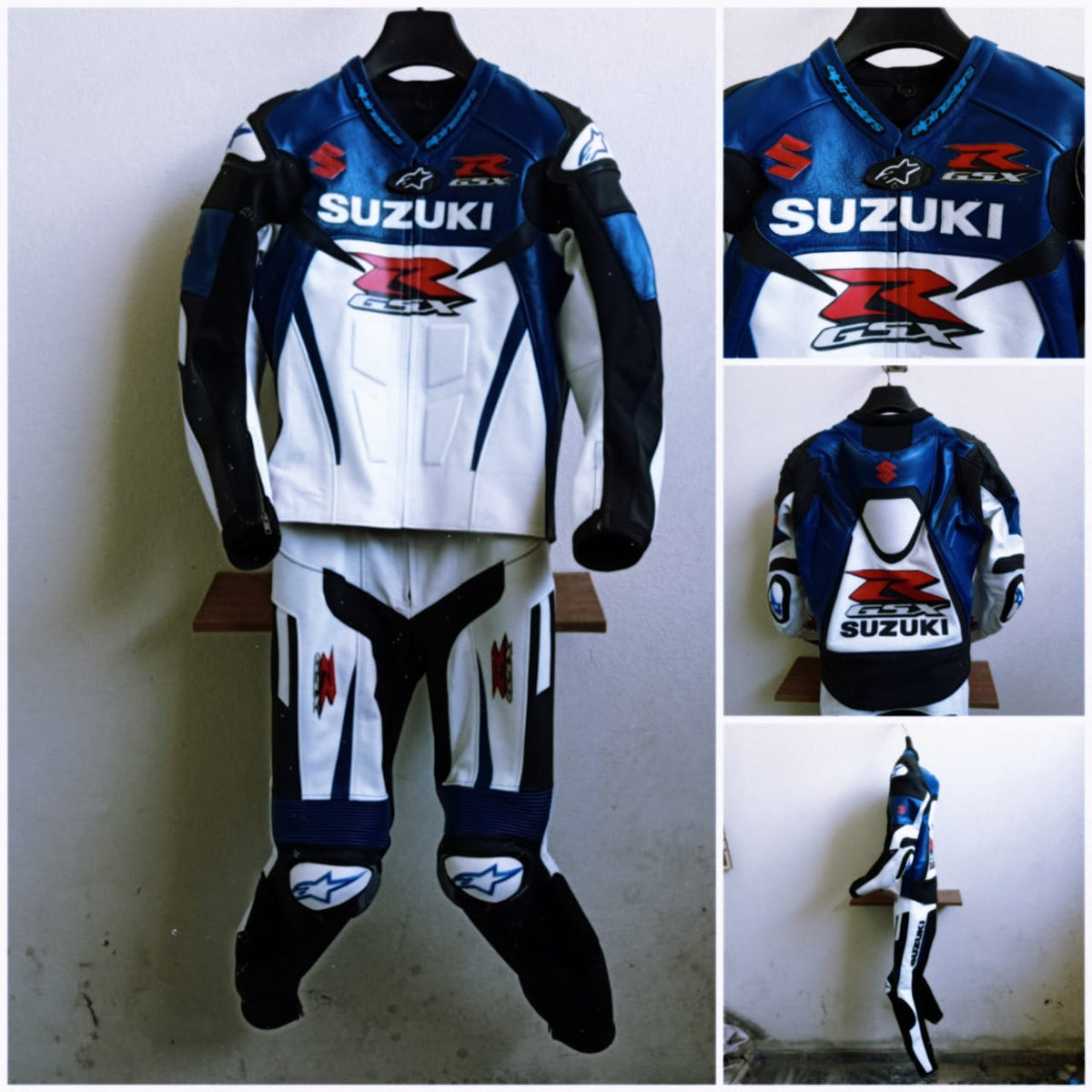 Customized Rossi Suzuki GSXR MotoGP 1 Piece 2 Piece Motorbike Leather Racing Biker Suit