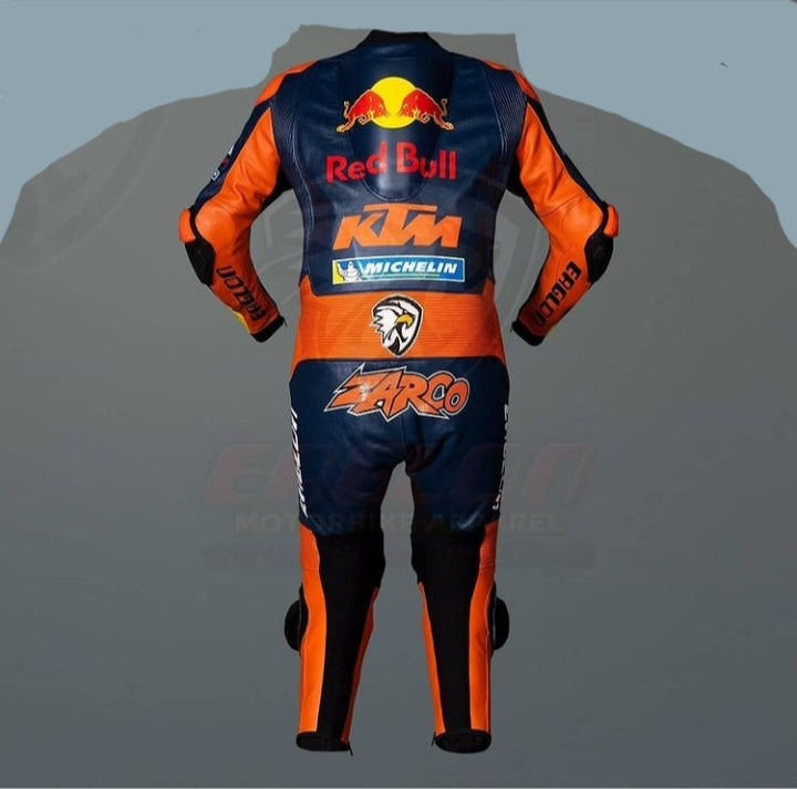 KTM Motogp Miguel Oliveira RedBull 2018 CE Protected Motorcycle Perforated Suit Motorcycle Leather Racing Suit  Back