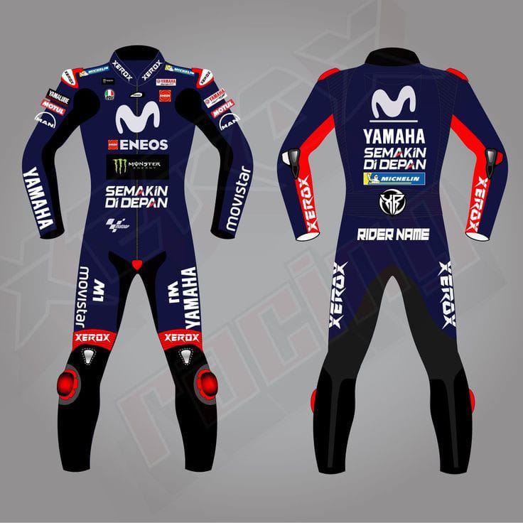 Custom Design Custom Size Maverick Vinales Movistar Yamaha MotoGP 2018 Unisex MotorcycleLeather Suit
