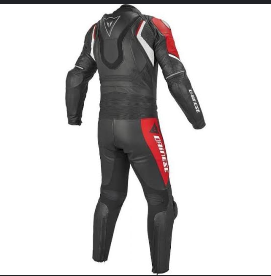 Red Black Aspide New Div 2 Piece Adjustable Belt Unisex Motorcycle Motorbike Leather Racing Suit