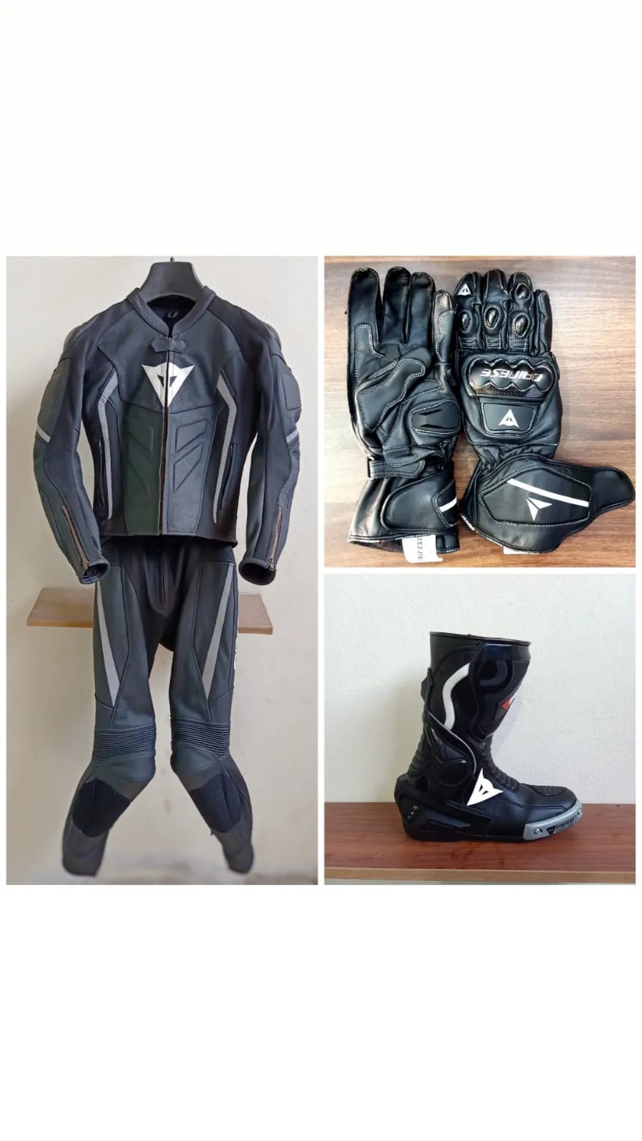  Grey Black Avro D2 2 Piece Motorcycle Leather Racing Suit / Metal D1 Gloves / D1 Boots