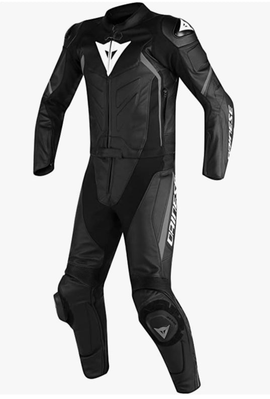  Grey Black Avro D2 2 Piece Motorcycle Leather Racing Suit  Front