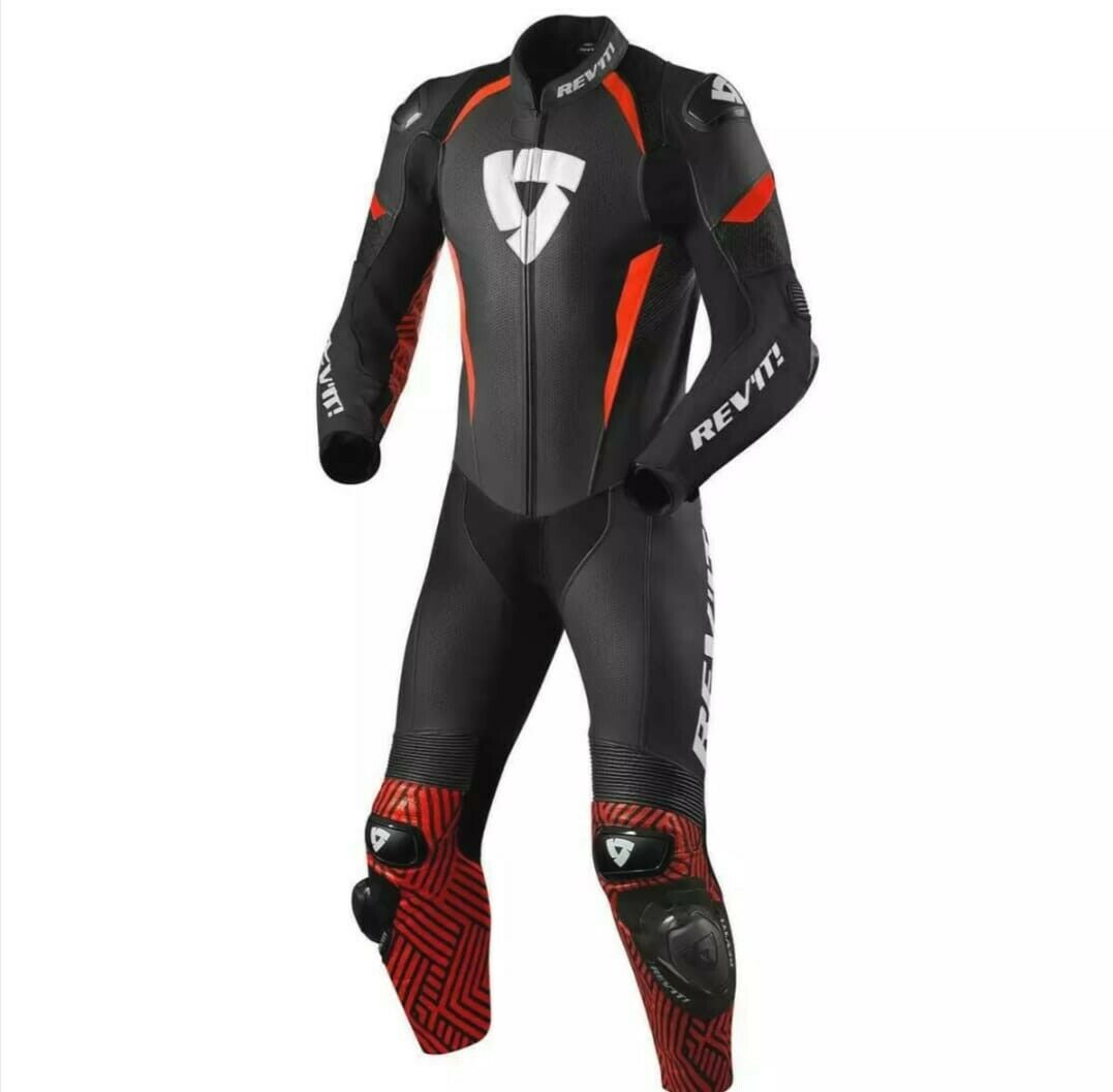 Triton Black Red Motorcycle Racing 1 Piece 2 Piece Leather Suit