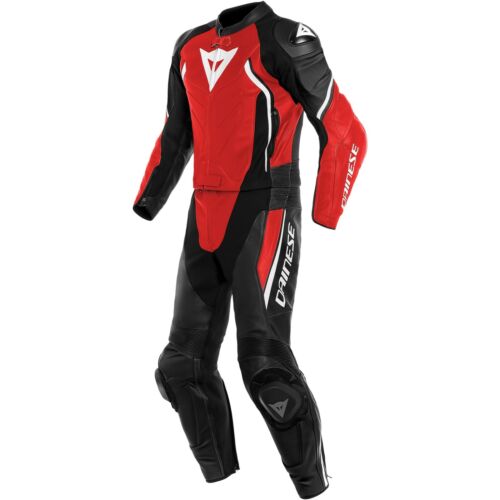 Black Red White Avro D2 Men's Two Piece Motorcycle Leather Racing Suit CE Protections Motorcycle Racing Suit    Front