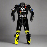 valentino rossi movistar 2018 motorcycle leather racing suit front